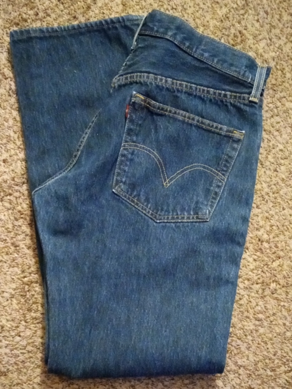 Men's 501 Levi's Dark Blue Straight Leg Jeans